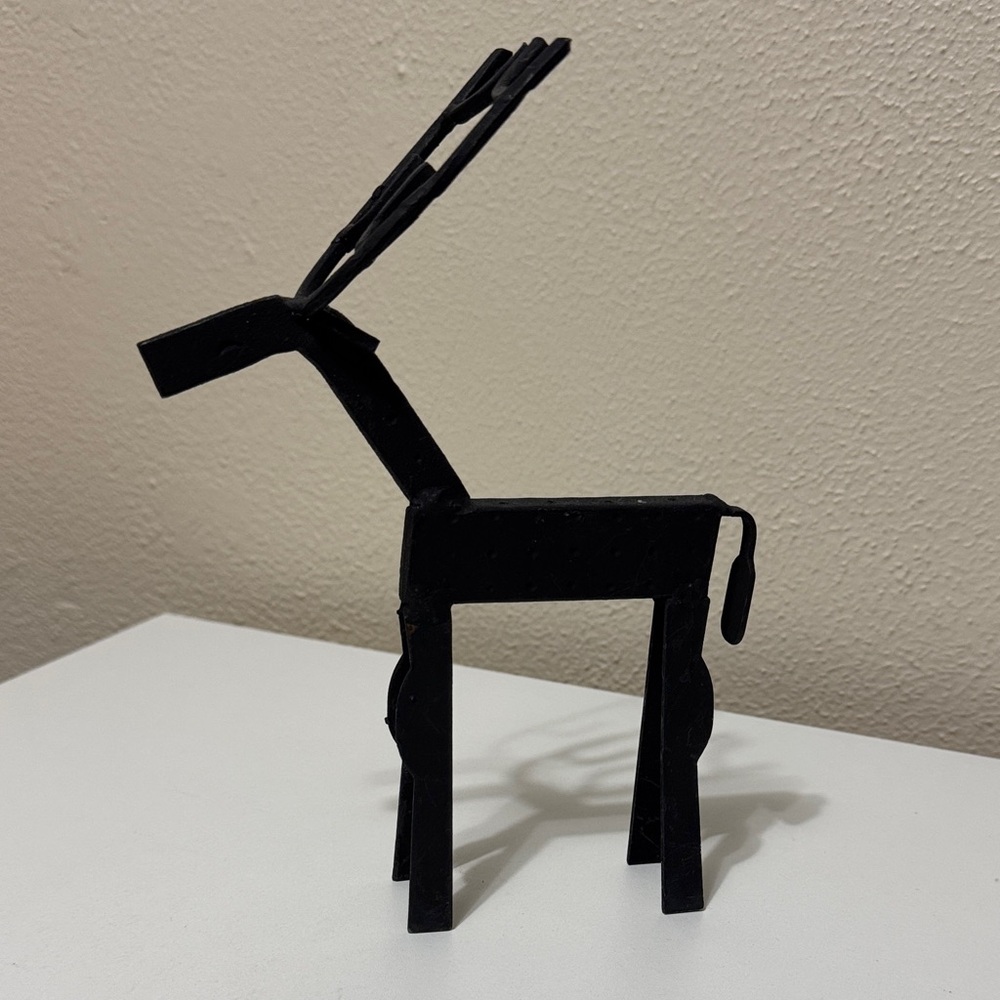 Vtg MCM Brutalist Metal Reindeer Sculpture Holiday Decor